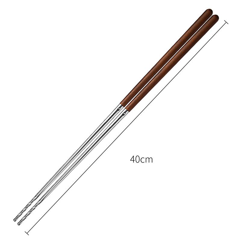 1Pair Stainless Steel Chopsticks Long Chopsticks Cook Noodles Deep Fried  Pot Chinese Chopsticks Reusable Metal Chopstick