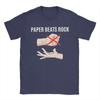 Paper Beats Rock T Shirt Beach Rock Paper Scissors Pure Cotton T Shirts For Male Hipster Tshirt ShortSleeve Vintage Clothes