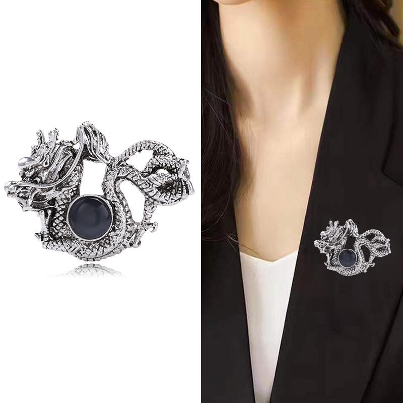 Broșă dragon creativă personalizată, accesorii versatile pentru costum și îmbrăcăminte