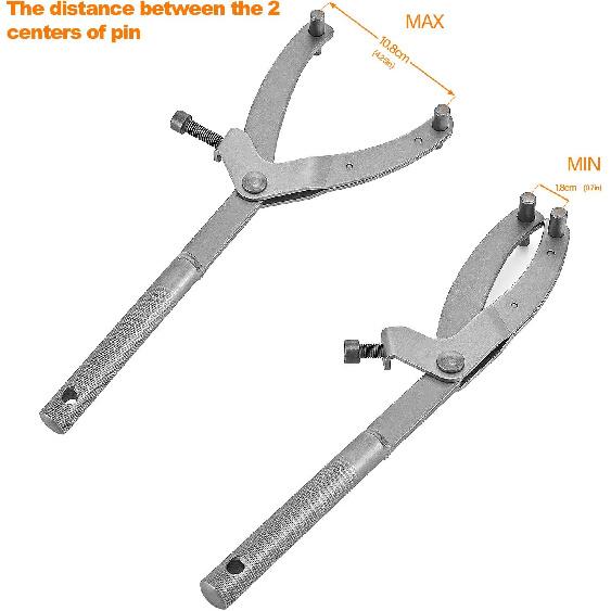 Adjustable Locking Spanner Wrench Clutch, Wrench Holder Hub Rotor Flywheel Sprocket Spanner Wrench Set Fan Clutch Removal Tool for Scooter Motorcycle