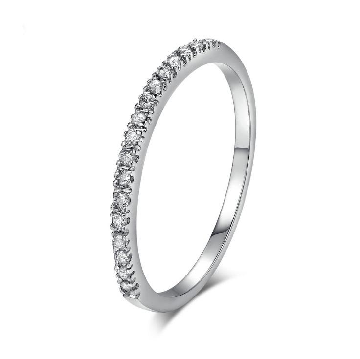 Inel de Logodnă Simplu cu Zircon în Stil Coreean pentru Femei - Placat cu Aur Roz