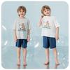 English Bolun Boys' Smooth Cotton Short-Sleeved Set