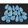 242 Quilates. Cabochão de Pectolita Larimar Natural em Forma de Pera Pedra Preciosa Solta Lote de 16 Peças C-840
