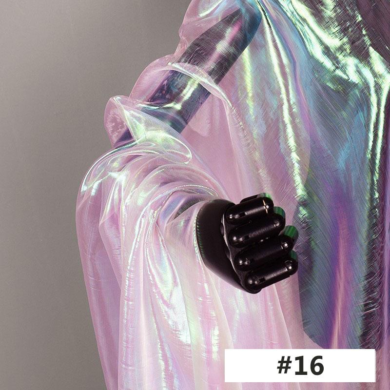 Laser Farbverlauf Organza Stoff Kleid DIY Handgemachtes Kleidungsstück Stoff Weiches Garn Bühnenhintergrund Dünner Stoff Nähen Farbverlauf Tüllstoff