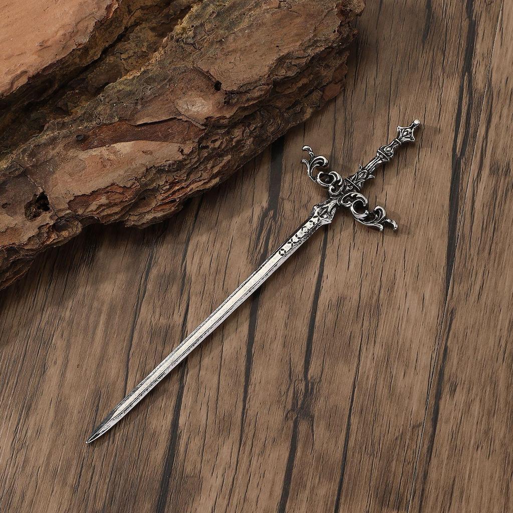 Viking Style Sea Wave Rune Sword Hairpin – Retro Norwegian Party Jewelry