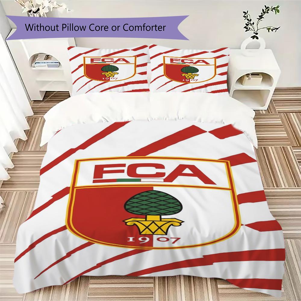 FC Augsburg Pattern Bedding Uilt Set Uilt Cover Pillowcase Home Decoration Birthday Gift (1 * Duvet Cover + 2 * Pillowcase Without Core)