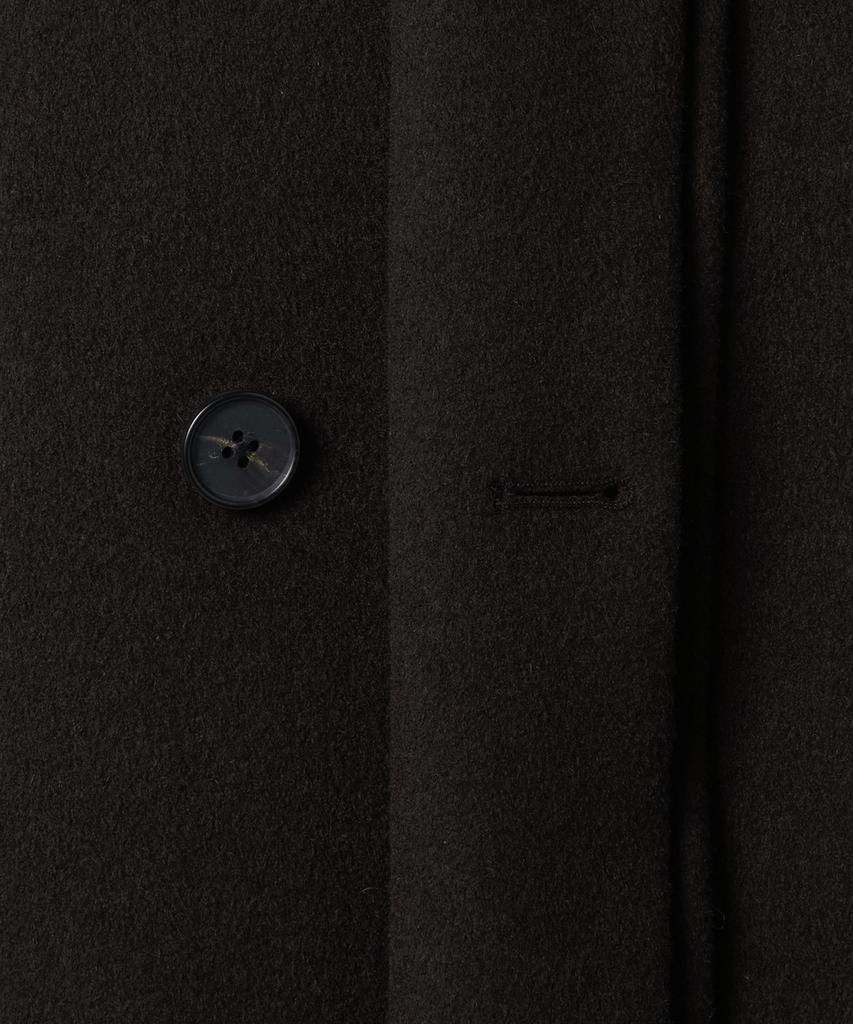 Musinsa Standard Cashmere Blend Over-Shoulder Balmacaan Coat [Dark Brown]