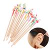 10/20 Pcs Bamboo Ear Cleaning Spoon Cartoon Head Earwax Removal Skid Resistant Wood Ear Cleaner Kit Ear Picks Removal