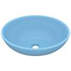 VidaXL Luxury Oval Washbasin Countertop Washbasin Toilet Hand Basin Bathroom Kitchen Home Interior Light Blue Matte 146923
