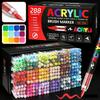 12-408 Colors Acrylic Paint Markers Flexible Brush Acrylic Markers Set for Rock Wood Canvas Glass Stone Painting Art Supplies