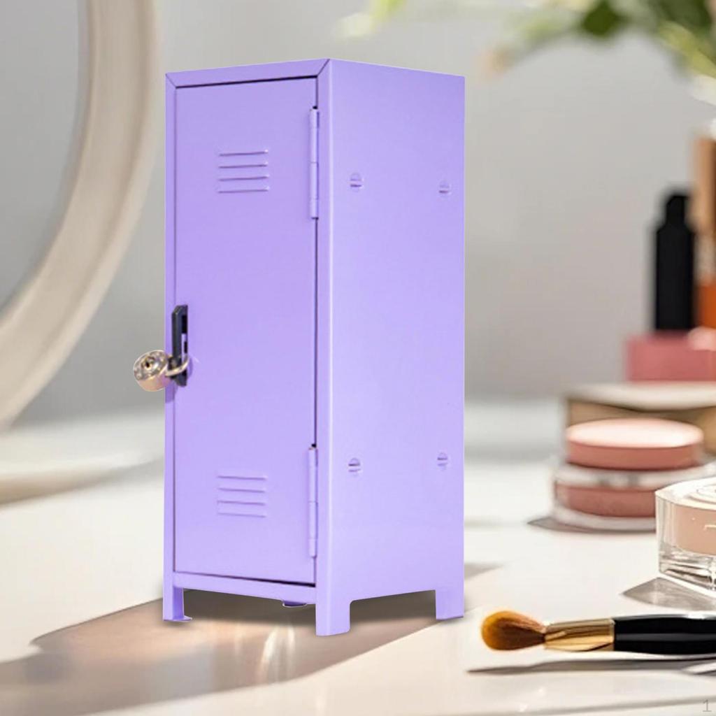 Compact Metal Cabinet Sturdy Design with Two Compartments And Lock Perfect for Collectibles