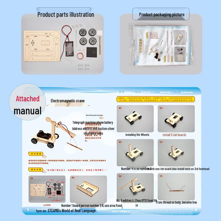 DIY Electromagnetic Crane Kit for Kids: Educational Science Experiment Toy for Primary Students