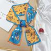Print Flower Small Scarf For Women Handle Bag Ribbons  Fashion Head Scarf Small Long Skinny Scarves  Headbands