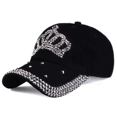 Chic Women's Rhinestone Crown Baseball Cap - Adjustable, Sun-Protective & Stylish Dad Hat for Outdoor Leisure, Crown, Baseball Cap, Sun Protection