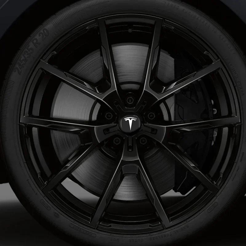 Car Sticker 2025 New Tesla 4pcs 56mm Car Wheel Hub Stickers Center Cap Emble Badge Decal For Tesla Model 3 Model S Model Y Roads