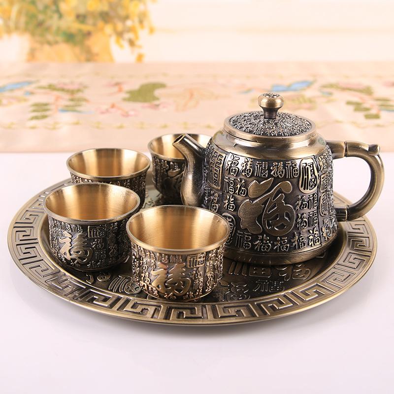 Бронзовый чайный набор рюмка для байцзю домашний высококачественный винный кувшин высококачественный домашний декор гостиной