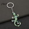 Zinc Alloy Keychain Pendant Geometric Pattern Imitation Gecko Design Oxidation Resistant Key Chain Electroplated Holder Backpack Car Accessory Keyring