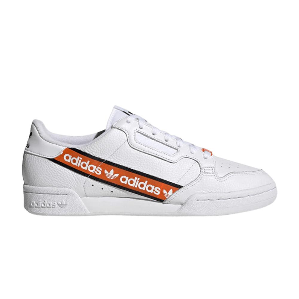 adidas Continental 80 Wordmark Side Stripe - White Orange H68725 36