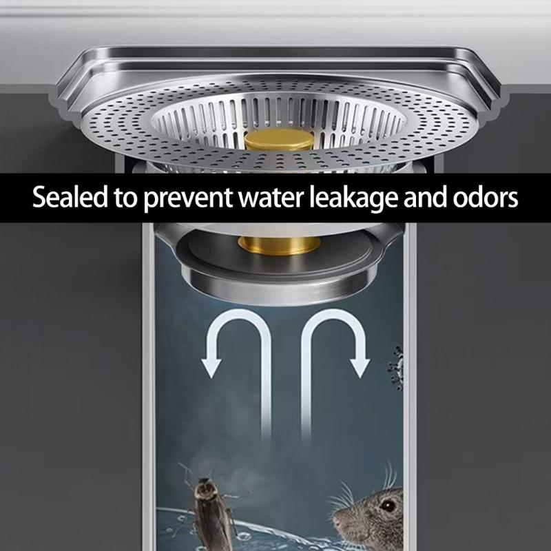 Kitchen Sink Drain Plug Stainless Steels Drain Strainer Bounce Cores Sink Plug Anticlogging Push Type Sink Stoppers