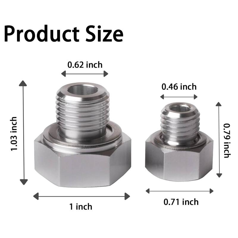 Adaptor Senzor Presiune Ulei Portabil Argintiu Adaptor Senzor Mascul M12 X 1.5 M16 X 1.5 La Femelă 1/8 Npt Adaptor Cu Garnitură
