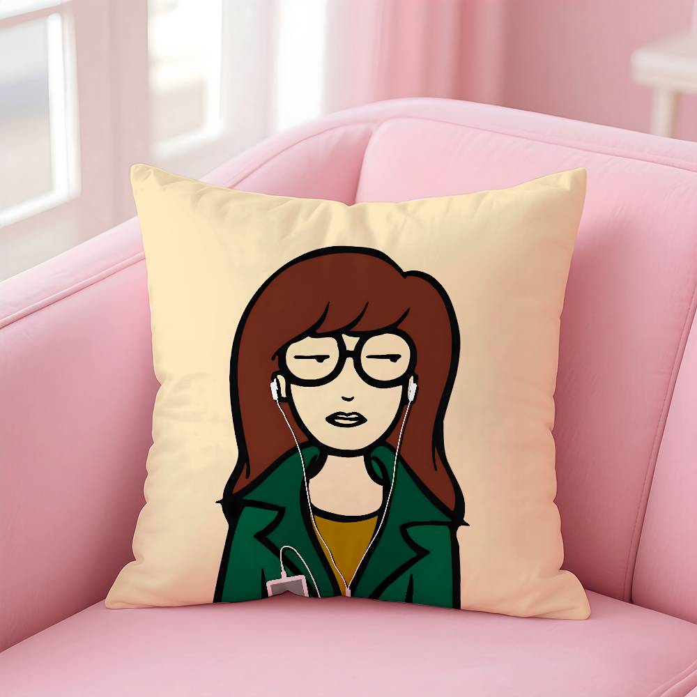 Cartoon D-Daria Pillow Case Pattern Printed Pillowcase For Living Room Sofa Cushion Cover & Bedroom Decor