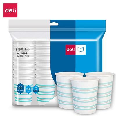 228ml White Disposable Paper Cups, 100 Count