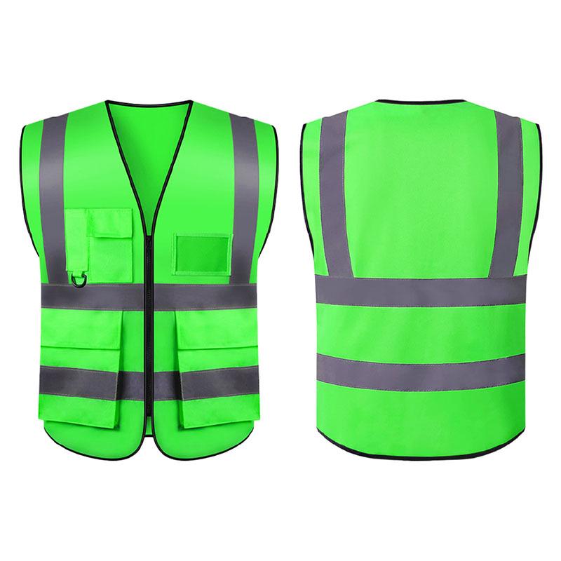 Multi-Pocket Reflective Vest for Sanitation & Construction with Printing
