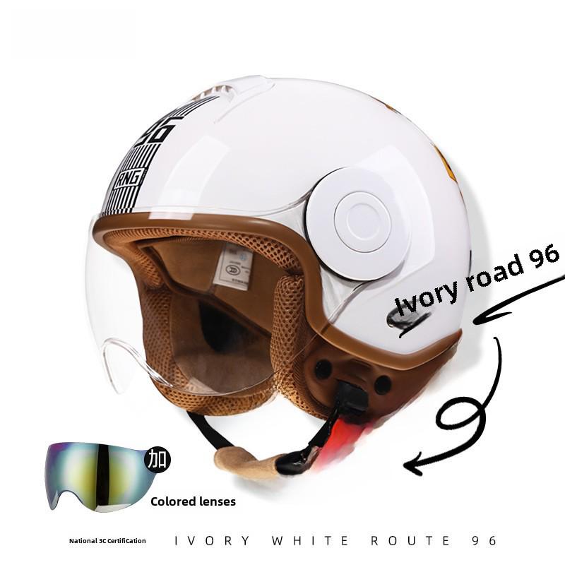 RNG 3C-Certified Retro 3/4 Motorcycle Helmet for Men & Women