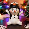 Christmas Snowman Figurine Sitting Snowman Tabletop Decoration Mini 3" Resin for Home Desk Shelf Fireplace