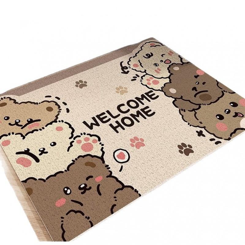Cute Animal Doormat Entrance Non-slip Wear-resistant Cuttable Wire Ring Mat Entryway
