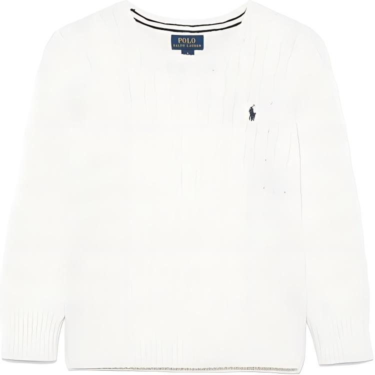 

Свитер с логотипом Polo Ralph Lauren, вязаный косами, с круглым вырезом, детский, белый 323702674-024 XL