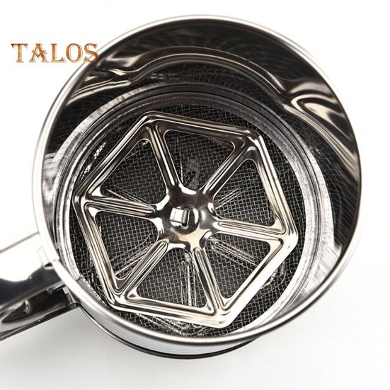 Tamis à farine ergonomique, filtre à farine, poignée confortable, presse à main pratique, filtre à sucre en poudre, outil de boulangerie