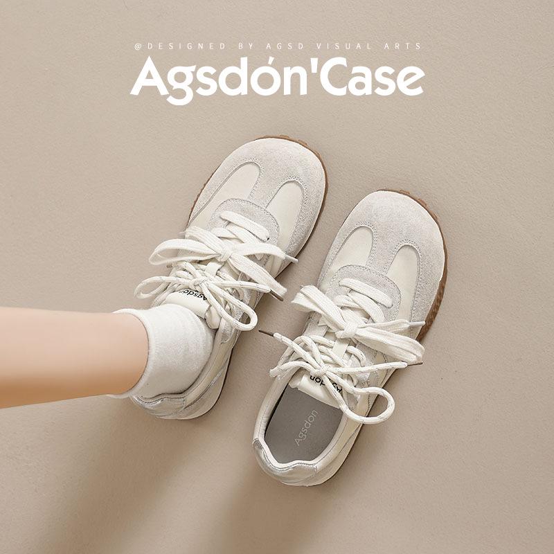 Augustine Women's 2025 Autumn Thick-Soled Casual White Sneakers