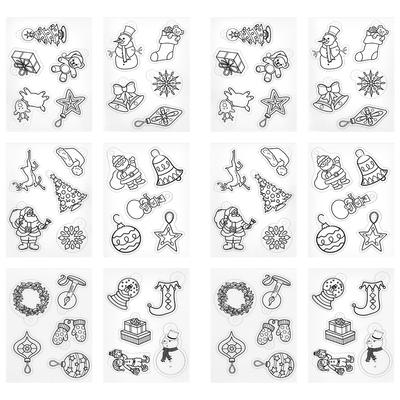 12Pcs Heat Shrink Sheets Christmas Set Small Patterned DIY HandMade Accessories