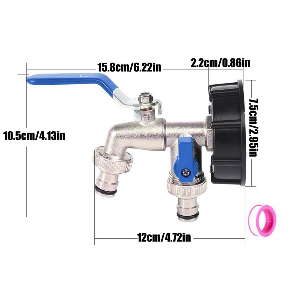Garden Hose Splitter 2 Way Heavy Duty Hose Connector Tap Splitter With Valves Rust-Resistant Metal Irrigation Parts For Outdoor