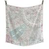 111 mulberry silk georgette medium square scarf spring and summer light flower print curled silk scarf versatile shawl