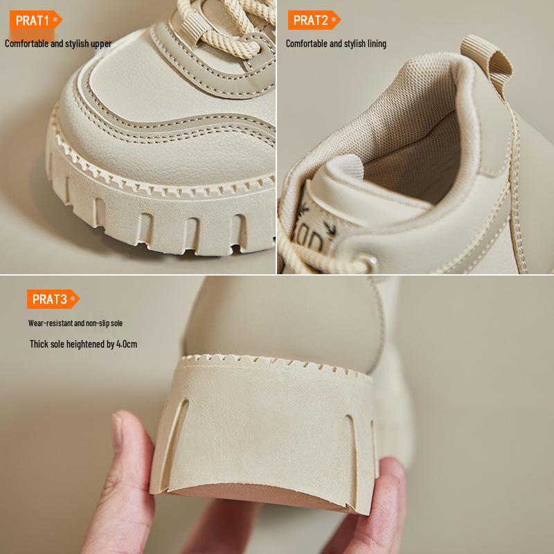 2025 Spring Korean Style Women's High-Top White Sneakers with Thick Soles - Street Style KT12261.