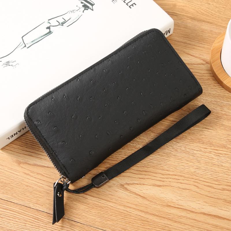 PU Ostrich Pattern Handbag for Women, High-end Fashion Handbag, Long Wallet