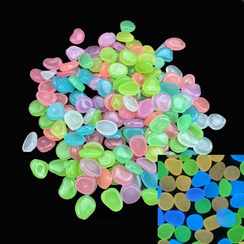 

Luminous Stones Glow in The Dark Pebbles Glowing Stones Outdoor Walkways Home Garden Yard Decor Fish Tank Pebble Rocks 1bag(100pcs)