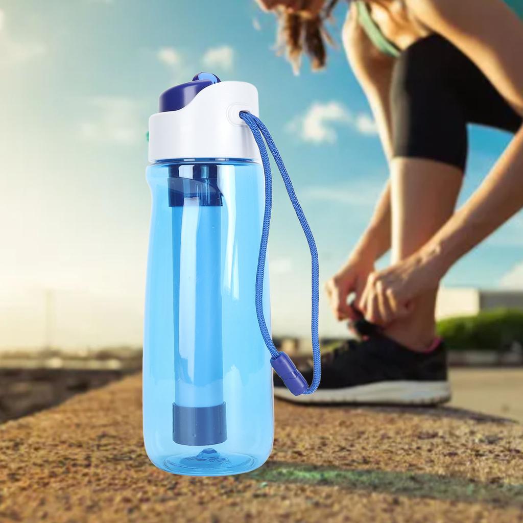 750ml Water Filter Bottle Activated Carbon Fiber Filter Portable Water Filter Bottle for Outdoor Spo