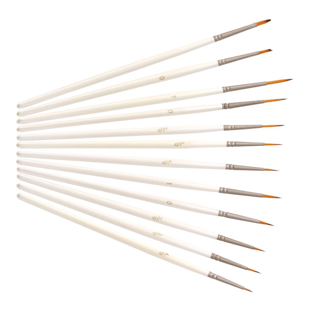 Set Pensule de Pictură pentru Detalii Pensule cu Păr de Nailon Miniaturale pentru Detaliere Fină Pictură Artistică Acrilic/ acuarelă/ Guaj/ Pigment/ Ulei 12 Bucăți/ Set