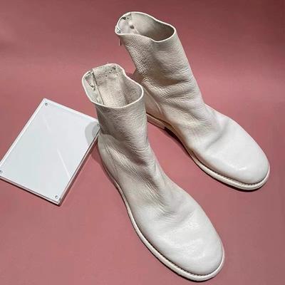 Fashion Soft Leather Designer Boots For Women 2026 New Style Rear Zipper Washable Ankle Boots Slim Boots