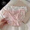Bow Lace Flower Panties Transparent Women Underwear Sweet Lace Mesh Briefs  Gifts