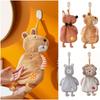 Cartoon Animal Hanging Hand Towels Coral Fleece Bathroom Towel Creative Kitchen Towel  Kitchen