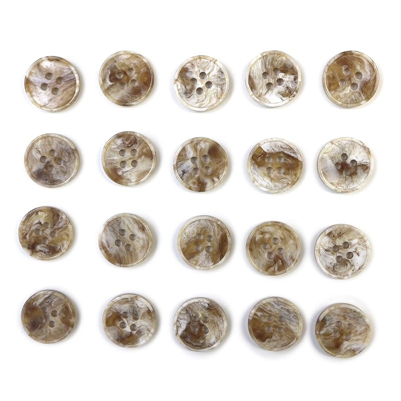 

marble button four holes [White & Beige] white No shine marble style buffalo style stone button suit buttons jacket buttons 20 pieces [15mm] Twinkle