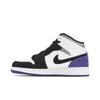 Air Jordan 1 Mid SE Grade School 'Varsity Purple' (Unisex) White / Black / Light Solar Flare Heather / Varsity Purple Kids' Basketball Shoes