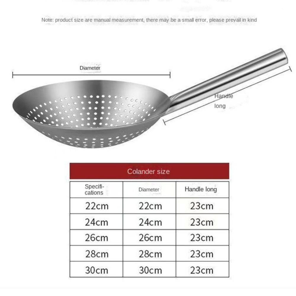 Long Handle Oil Flour Noodle Dumplings Sieve Thickened Mesh Strainer Colander  Kitchen Tools