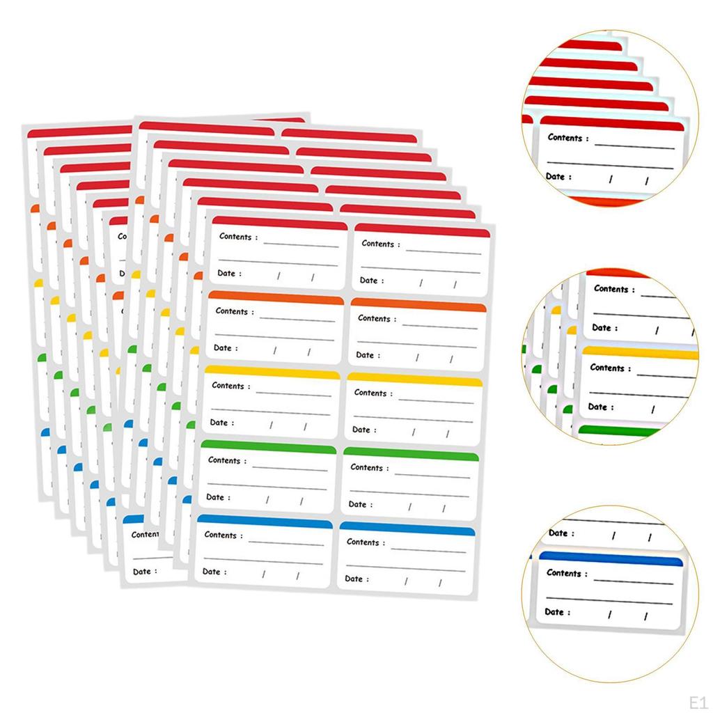 100Pcs Food Recording Labels Contents and Date Water Resistant Waterproof Stickers Spice Jar