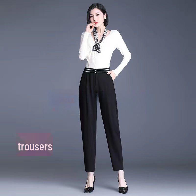 

Spring Autumn Versatile Harem Pants: High-Waisted, Loose, Slimming Cropped Trousers for Boys, Girls, and Short Women 2XL [60-65 kg]