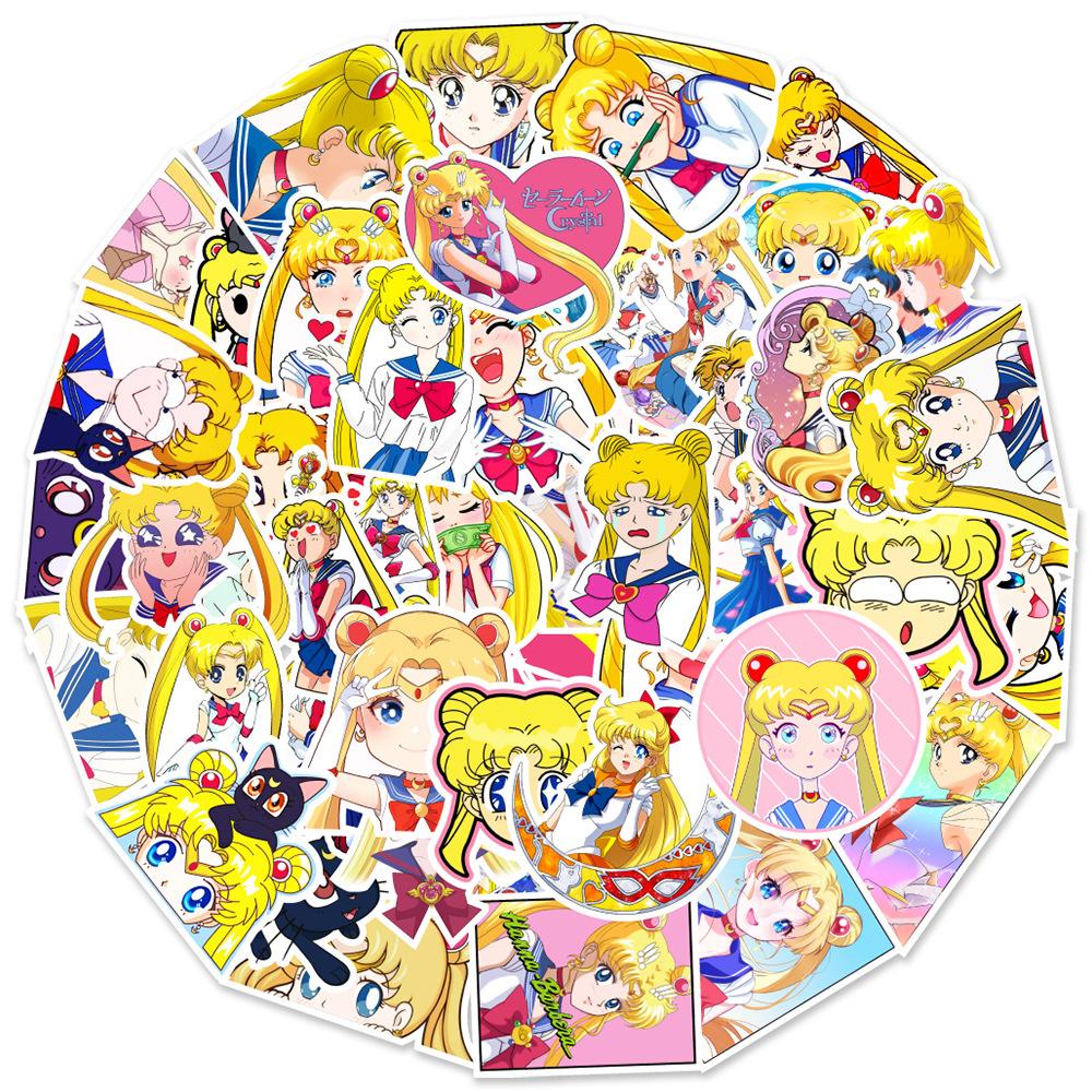 50 Anime Beautiful Girl Skateboard Laptop Suitcase Car Water Cup Graffiti Decoration Stickers